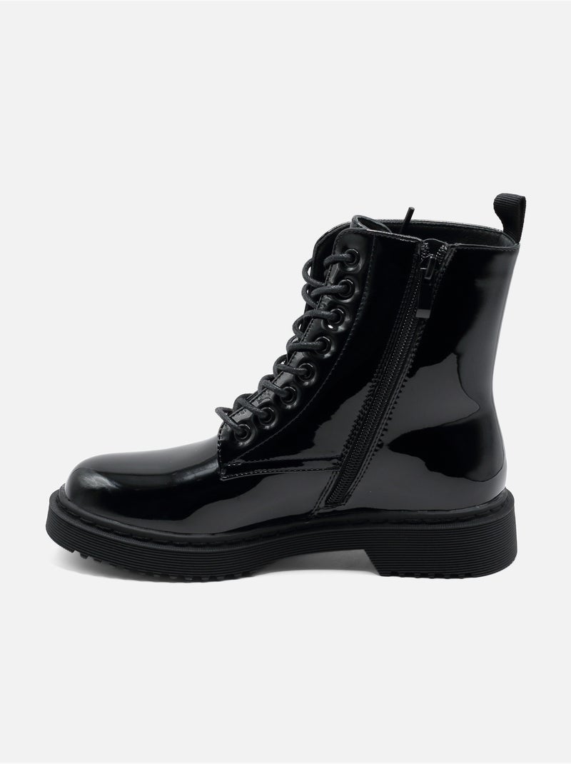 Bottines a lacets - C M Noir Noir - Kiabi