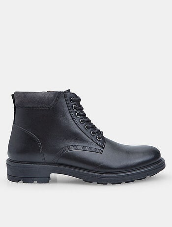 Bottines à lacets avec fermeture éclair en cuir Bata