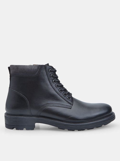 Bottines à lacets avec fermeture éclair en cuir Bata - Kiabi