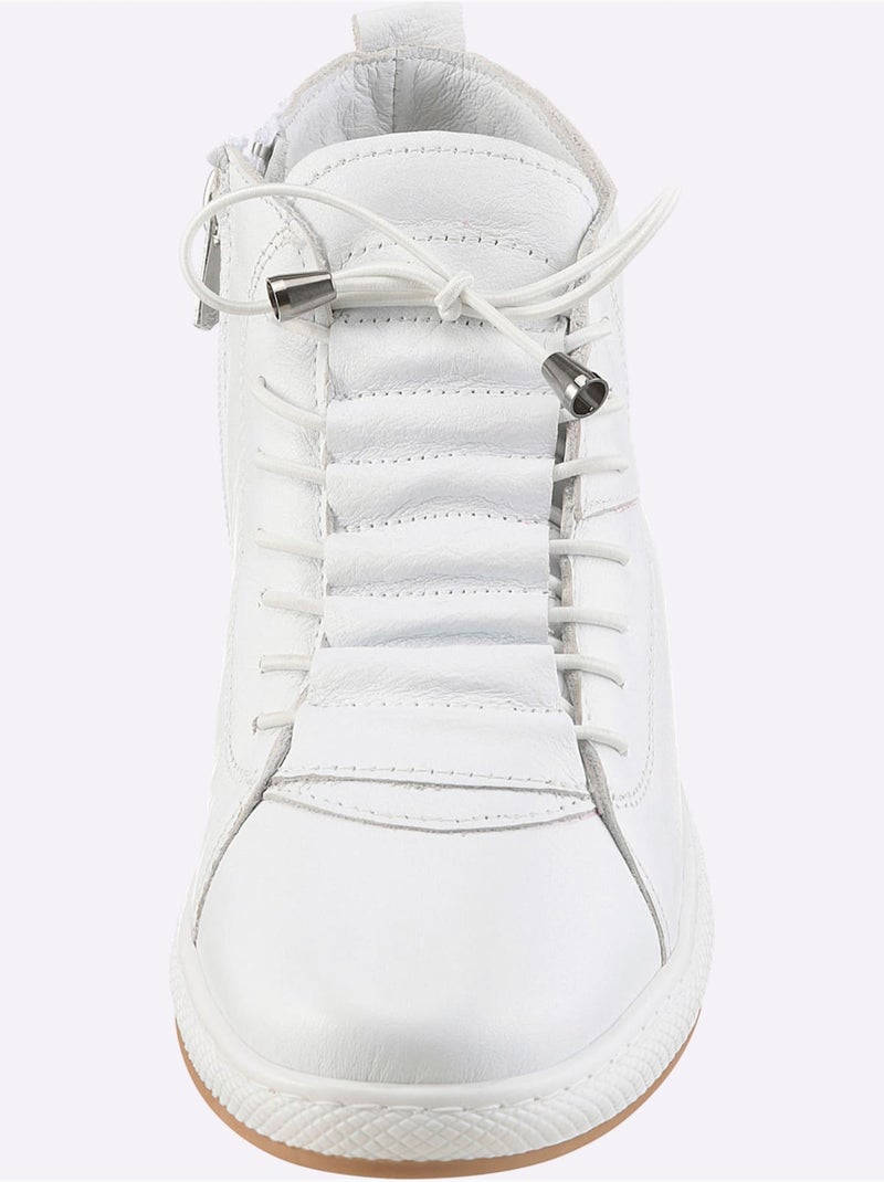 Bottines à Lacets Cuir Nappa De Vache - Helline Blanc - Kiabi