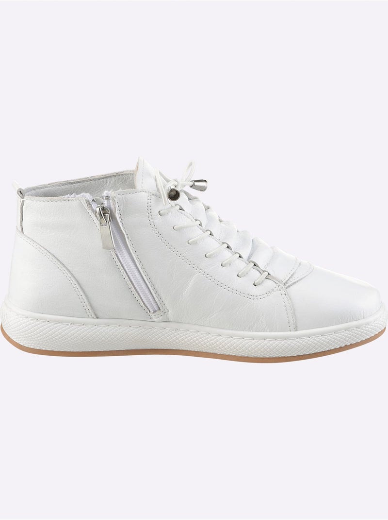 Bottines à Lacets Cuir Nappa De Vache - Helline Blanc - Kiabi
