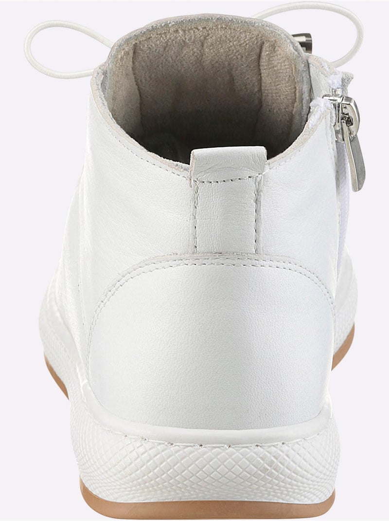 Bottines à Lacets Cuir Nappa De Vache - Helline Blanc - Kiabi