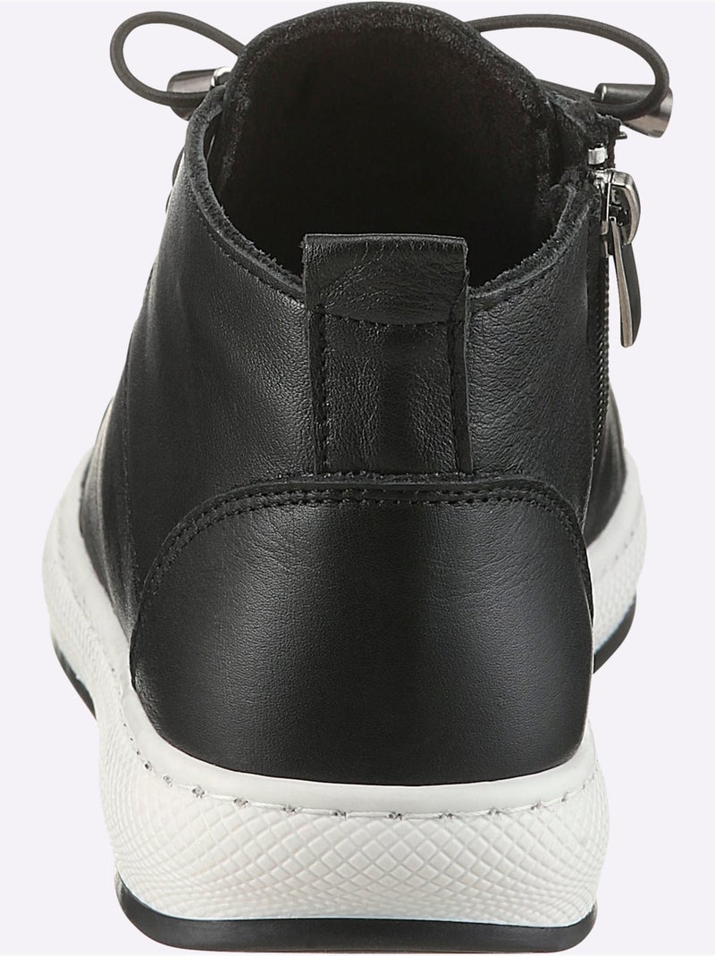 Bottines à Lacets Cuir Nappa De Vache - Helline Noir - Kiabi