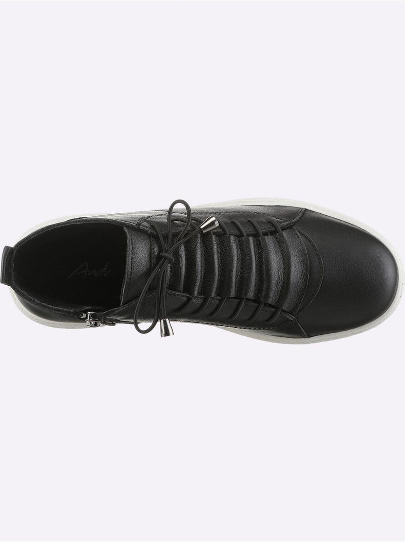 Bottines à Lacets Cuir Nappa De Vache - Helline Noir - Kiabi