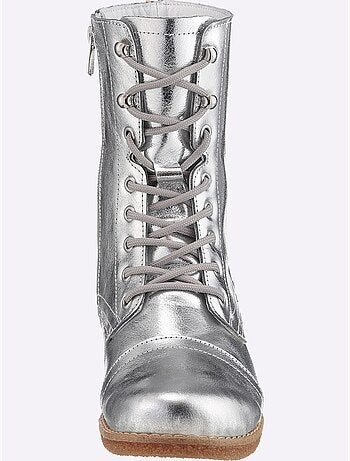 Bottines à Lacets Cuir Nappa De Vache - Taille Standard - helline