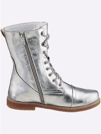 Bottines à Lacets Cuir Nappa De Vache - Taille Standard - helline