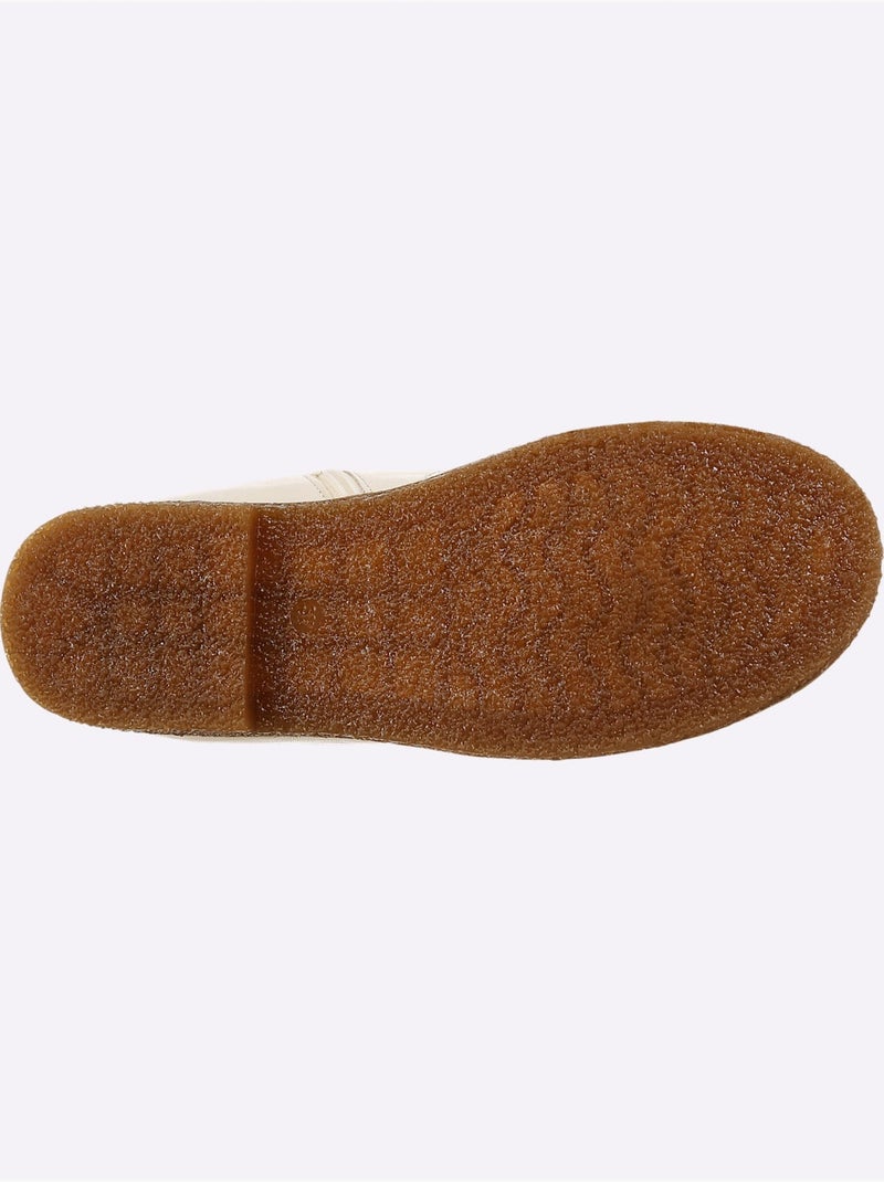 Bottines à lacets cuir nappa de vache - taille standard - helline Crème - Kiabi
