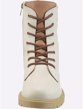 Bottines à Lacets Cuir Nappa De Vache - Taille Standard - Helline