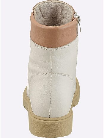 Bottines à Lacets Cuir Nappa De Vache - Taille Standard - Helline