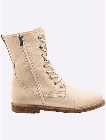 Bottines à Lacets Cuir Nappa De Vache - Taille Standard - helline