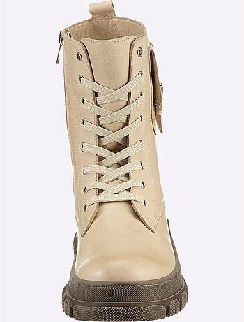 Bottines à Lacets Cuir Nappa De Vache - Taille Standard - helline