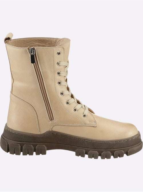 Bottines à Lacets Cuir Nappa De Vache - Taille Standard - helline - Kiabi