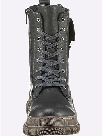 Bottines à Lacets Cuir Nappa De Vache - Taille Standard - helline