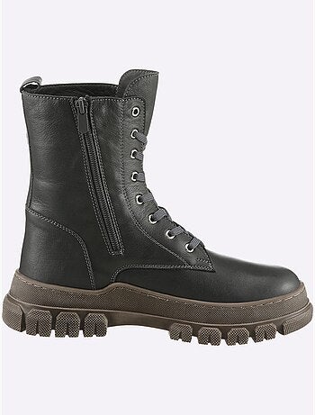 Bottines à Lacets Cuir Nappa De Vache - Taille Standard - helline