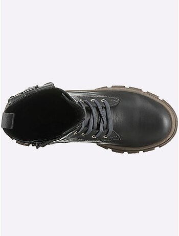 Bottines à Lacets Cuir Nappa De Vache - Taille Standard - helline
