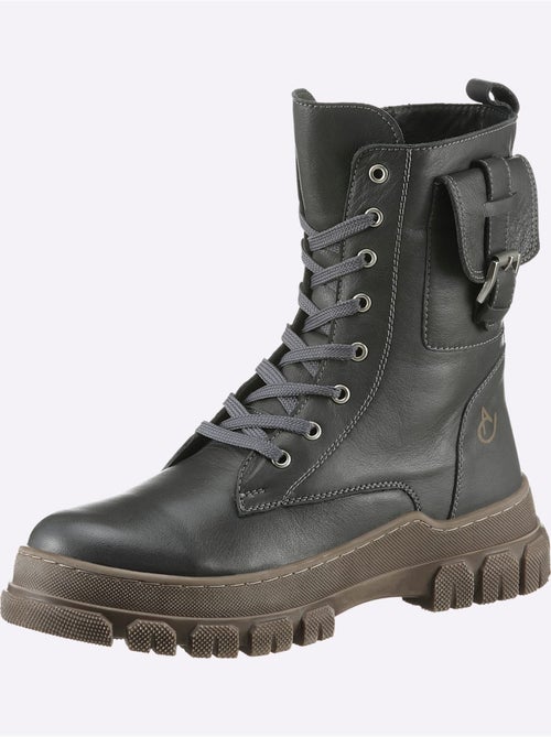 Bottines à Lacets Cuir Nappa De Vache - Taille Standard - helline - Kiabi