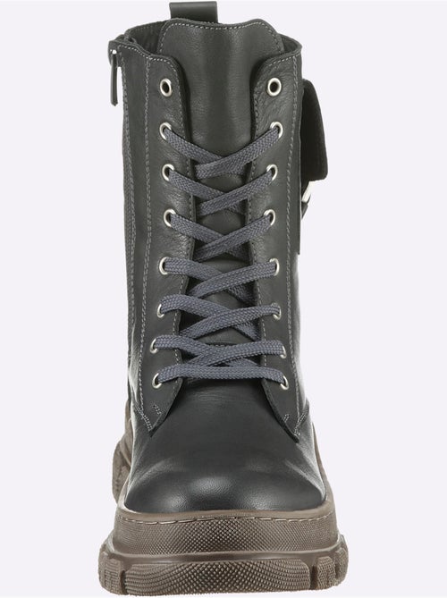 Bottines à Lacets Cuir Nappa De Vache - Taille Standard - helline - Kiabi