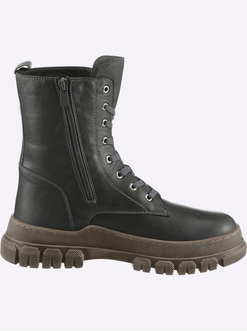 Bottines à Lacets Cuir Nappa De Vache - Taille Standard - helline - Kiabi
