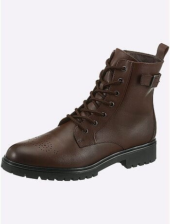 Bottines à Lacets Cuir Nappa De Vache - Taille Standard - Helline