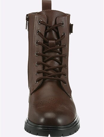 Bottines à Lacets Cuir Nappa De Vache - Taille Standard - Helline
