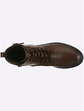 Bottines à Lacets Cuir Nappa De Vache - Taille Standard - Helline