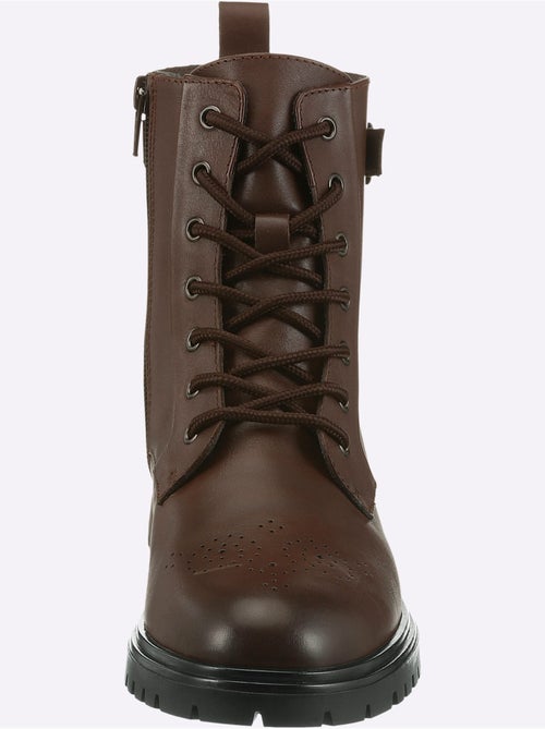 Bottines à Lacets Cuir Nappa De Vache - Taille Standard - Helline - Kiabi