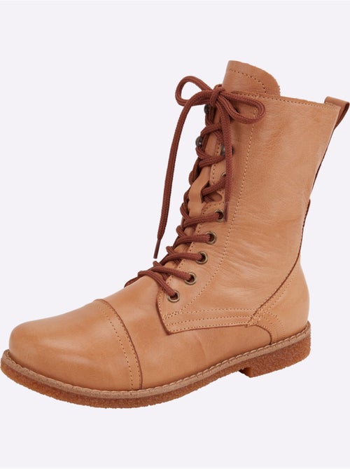 Bottines à Lacets Cuir Nappa De Vache - Taille Standard - helline - Kiabi