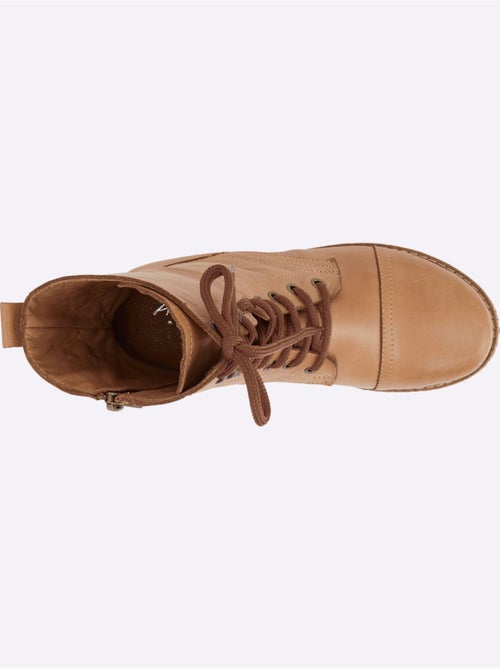 Bottines à Lacets Cuir Nappa De Vache - Taille Standard - helline - Kiabi