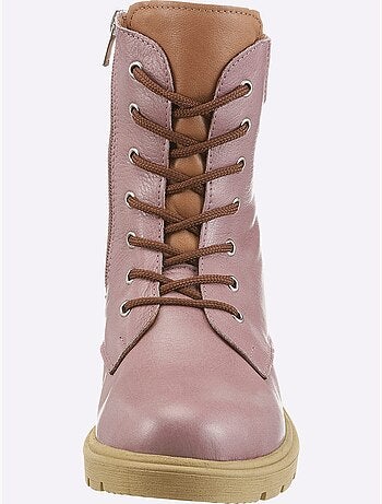 Bottines à Lacets Cuir Nappa De Vache - Taille Standard - Helline