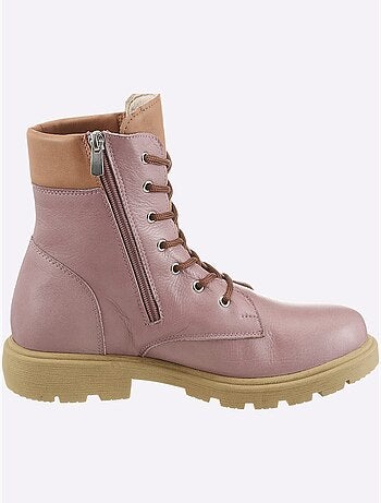 Bottines à Lacets Cuir Nappa De Vache - Taille Standard - Helline