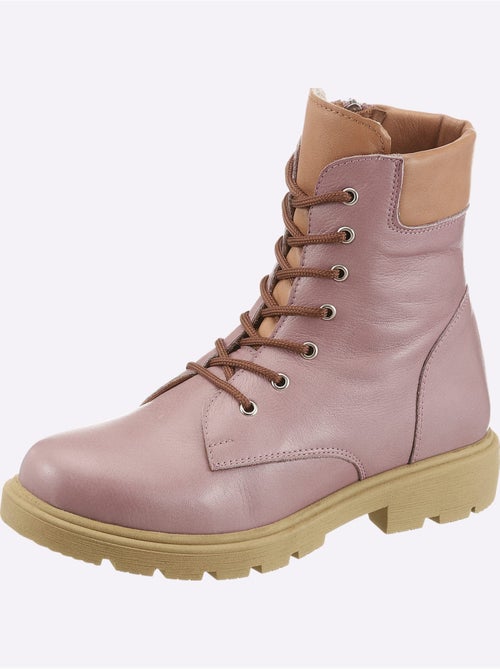 Bottines à Lacets Cuir Nappa De Vache - Taille Standard - Helline - Kiabi Bottines à Lacets Cuir Nappa De Vache - Taille Standard - Helline - Kiabi