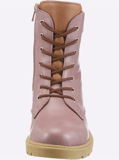 Bottines à Lacets Cuir Nappa De Vache - Taille Standard - Helline - Kiabi Bottines à Lacets Cuir Nappa De Vache - Taille Standard - Helline - Kiabi