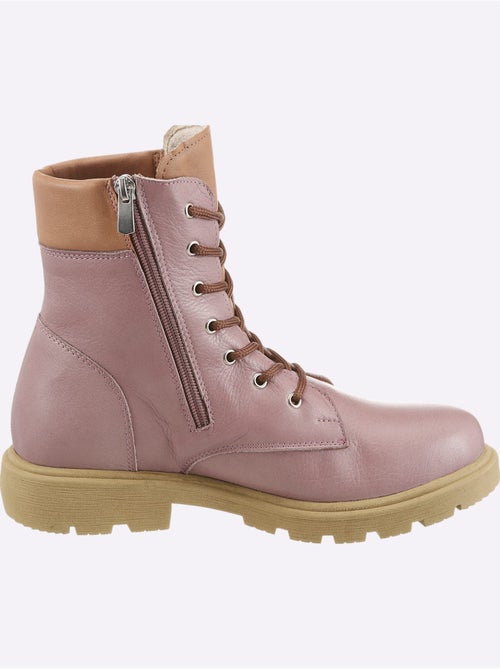 Bottines à Lacets Cuir Nappa De Vache - Taille Standard - Helline - Kiabi Bottines à Lacets Cuir Nappa De Vache - Taille Standard - Helline - Kiabi