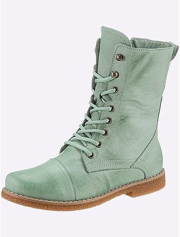 Bottines à Lacets Cuir Nappa De Vache - Taille Standard - Helline