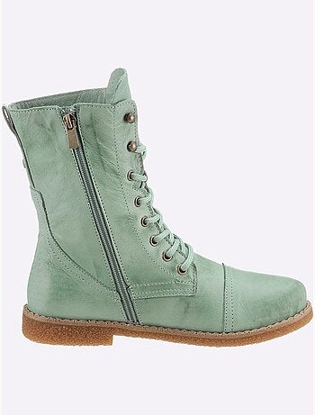 Bottines à Lacets Cuir Nappa De Vache - Taille Standard - Helline