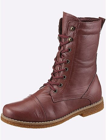 Bottines à Lacets Cuir Nappa De Vache - Taille Standard - helline