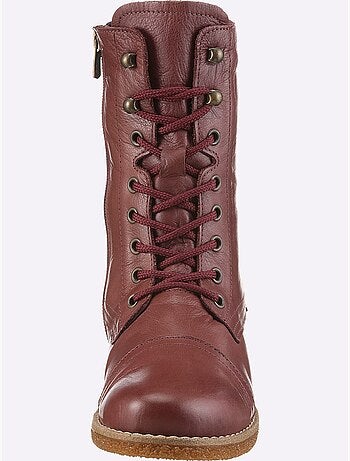 Bottines à Lacets Cuir Nappa De Vache - Taille Standard - helline