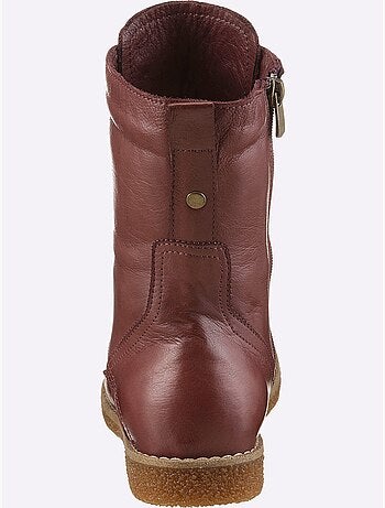 Bottines à Lacets Cuir Nappa De Vache - Taille Standard - helline