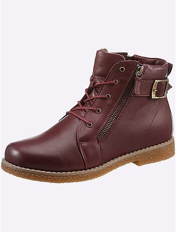 Bottines à Lacets Cuir Nappa De Vache - Taille Standard - helline