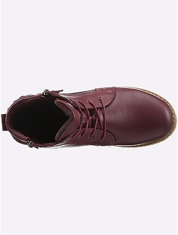 Bottines à Lacets Cuir Nappa De Vache - Taille Standard - helline