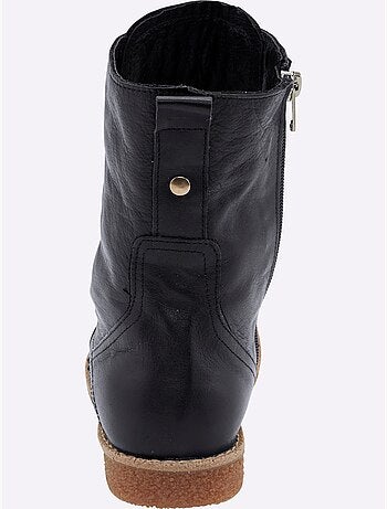 Bottines à Lacets Cuir Nappa De Vache - Taille Standard - helline