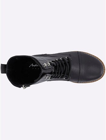 Bottines à Lacets Cuir Nappa De Vache - Taille Standard - helline