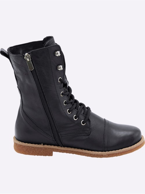 Bottines à Lacets Cuir Nappa De Vache - Taille Standard - helline - Kiabi