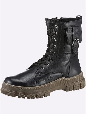 Bottines à Lacets Cuir Nappa De Vache - Taille Standard - helline
