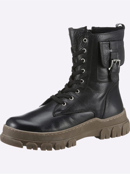 Bottines à Lacets Cuir Nappa De Vache - Taille Standard - helline - Kiabi
