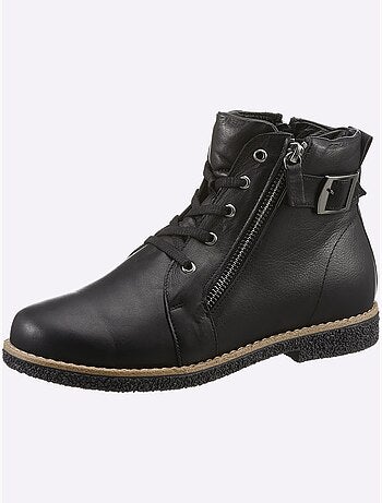 Bottines à Lacets Cuir Nappa De Vache - Taille Standard - helline