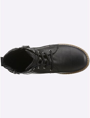Bottines à Lacets Cuir Nappa De Vache - Taille Standard - helline