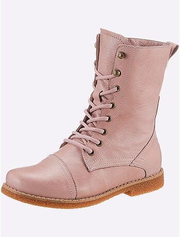 Bottines à Lacets Cuir Nappa De Vache - Taille Standard - helline