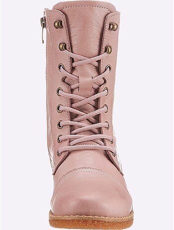 Bottines à Lacets Cuir Nappa De Vache - Taille Standard - helline