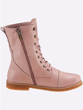 Bottines à Lacets Cuir Nappa De Vache - Taille Standard - helline